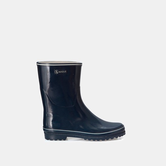 Aigle The Classic And Feminine Patent Ankle Rain Boots Women Navy ZA-71802